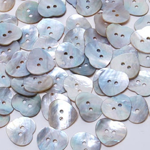 20pcs 20mm Natural Mother of Pearl Heart Shape Shell Buttons Sewing for Suits Shirts Coats Cardigans Sewing Craft Art DIY Scrapbook