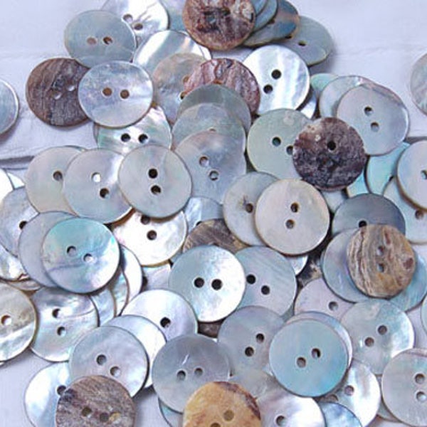 30pcs 15mm Natural Mother of Pearl Round Shape Shell Buttons Sewing Craft Art DIY Scrapbook