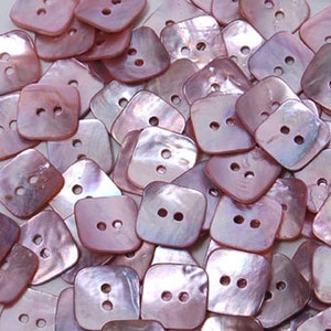 30pcs 15mm Pink Mother of Pearl Square Shape Shell Buttons Sewing Cloth Suits Shirts Coats Cardigans Craft Art  Scrapbook Decoration