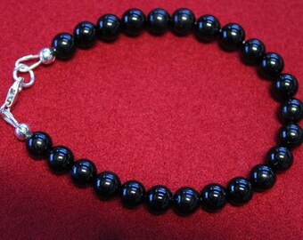Bracciale perline in argento sterling tourmaline - Protezione - Fiducia - Amore