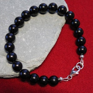 Tourmaline Sterling Silver bead bracelet - Protection - Confidence - Love