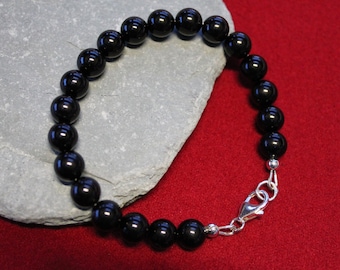 Bracciale perline in argento sterling tourmaline - Protezione - Fiducia - Amore