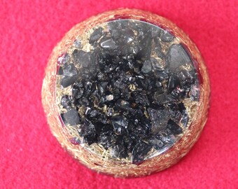 Rare Elite Shungite, Brass and Quartz Orgone Energy Base Chakra Disc