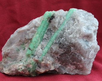 Emerald in Smokey Quartz Display piece 1685g