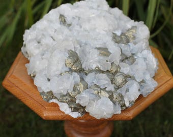 Calcite over Pyrite  Collectors Specimen from World Famous Trepca Mine Kosovo