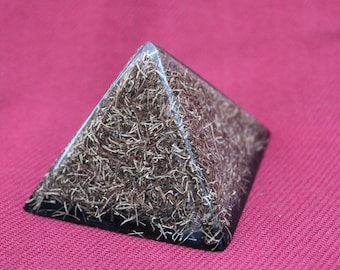 Brass & Natural Crystals EMF Transforming Orgone Energy Pyramid