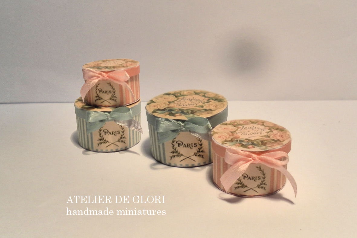 Digital Download Printable Dollhouse Miniature Hatbox Set of - Etsy