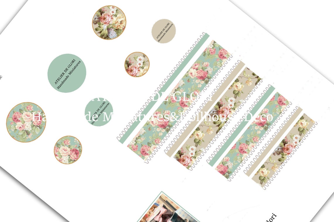 Digital Download Printable Dollhouse Miniature vintage Hatbox Set of 4 ...