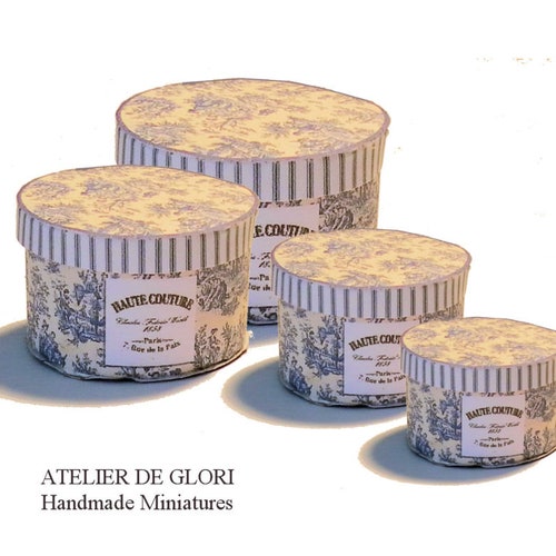Digital Download Printable Dollhouse Miniature Hatbox Set of - Etsy