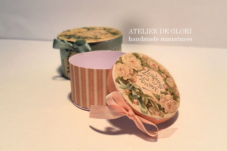 Digital Download Printable Dollhouse Miniature Hatbox Set of 4 1:12 ...