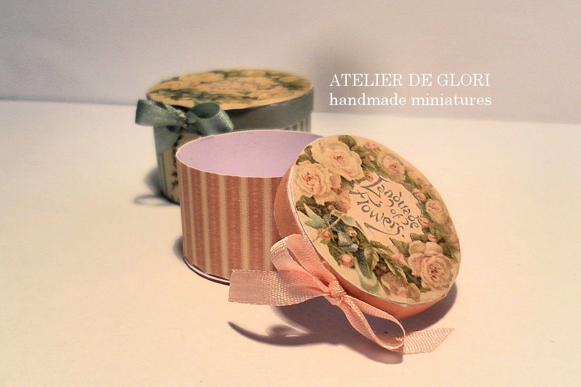 Digital Download Printable Dollhouse Miniature Hatbox Set of 4 1:12 ...