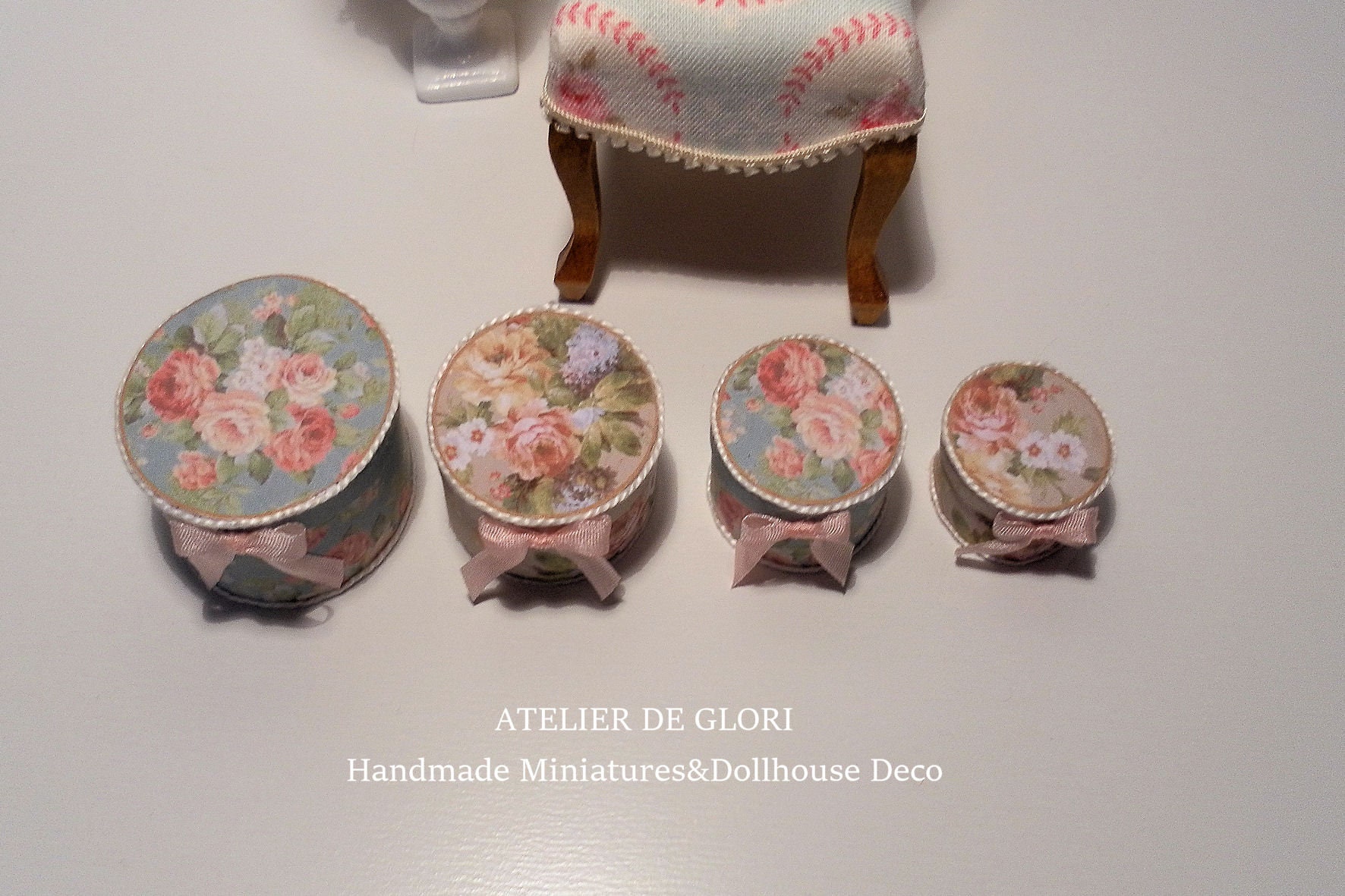 Digital Download Printable Dollhouse Miniature vintage Hatbox Set of 4 ...