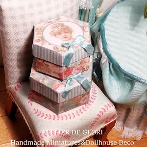 Digital Download Printable Dollhouse Miniature box Set of 2- 1:12 scale-- Tutorial Included (English&Spanish)