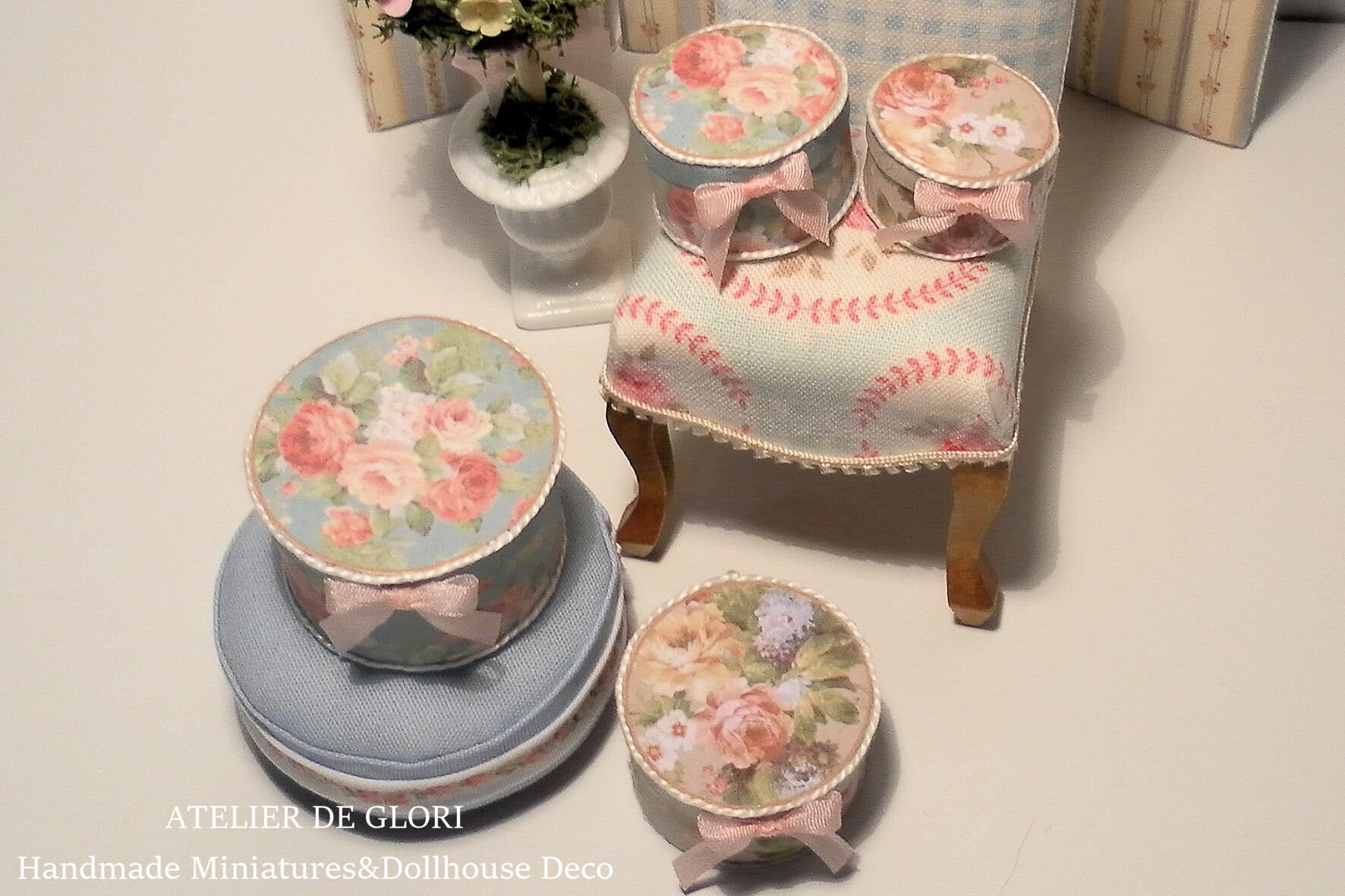 Digital Download Printable Dollhouse Miniature vintage Hatbox Set of 4 ...