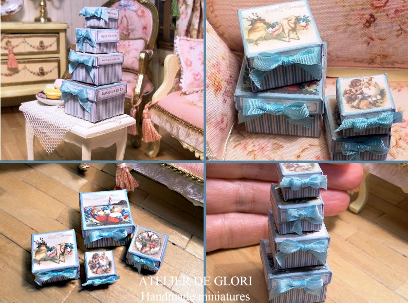 Digital Download Printable Dollhouse Miniature Easter box Set of 4 1:12 scale Tutorial Included English&Spanish image 8