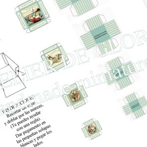 Digital Download Printable Dollhouse Miniature Easter box Set of 4 1:12 scale Tutorial Included English&Spanish image 4