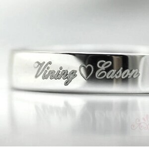 Custom Name Ring-Sterling Silver Engraved Word Ring-Personalized Ring For Girlfriend,Lover