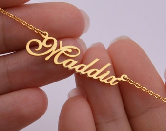 Gold name necklace-custom name jewelry-Personalized gift for Mom