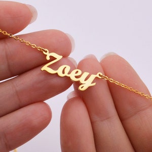 Gold Name Necklace: Personalized Nameplate Pendant, Custom Jewelry
