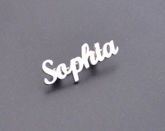 Personalized Sterling Silver Name Brooch - Custom Jewelry,Name Pin