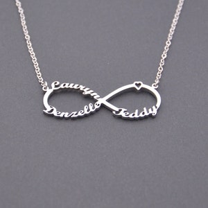 Infinity Necklaces With three Names,Custom Double Name Necklace, Four Names Necklace,Gift For Her