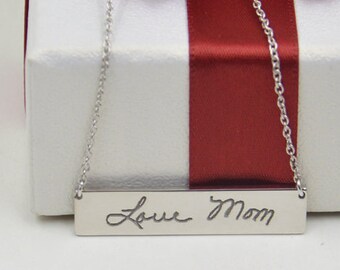 Personalized Handwriting necklace-Signature necklace-Custom Name necklace-Nameplate necklace