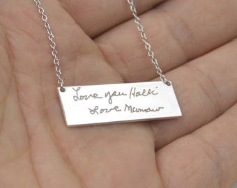 Handwriting necklace-silver handwritng jewely-Personalized gift for women-Anniversary gift