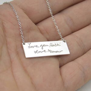 Handwriting necklace-silver handwritng jewely-Personalized gift for women-Anniversary gift