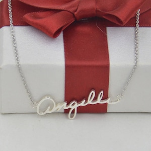 Custom signature Necklace,Personalized handwriting Necklace,Handwritten Memorial Necklace,Graduation gift