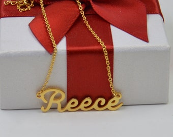 Name necklace-gold name plate necklace-name jewelry-custom any name-personalized name gift for student