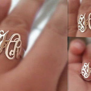 Monogram ring Sterling silver with initials-initials ring-you can order any initials-Christmas gift for women