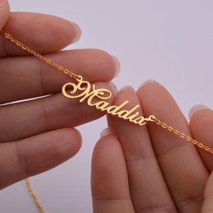 Custom GOLD NAME NECKLACE-Handmade Name Necklace-Personalized Mother's Day Gift For Daughter