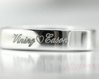 Custom Name Ring-Sterling Silver Engraved Word Ring-Personalized Ring For Girlfriend,Lover