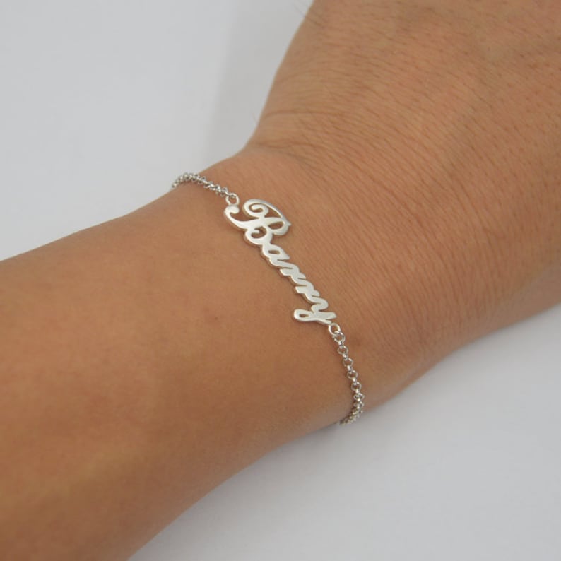 Name Braceletsterling Silver Name Braceletsilver Etsy