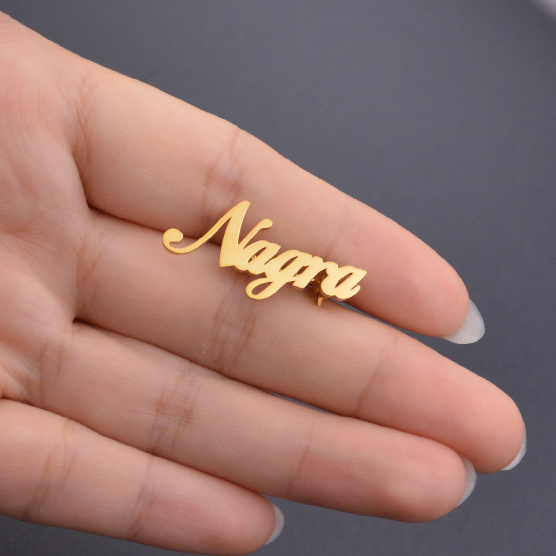 Custom Brooch Pincustom Name Broochpersonalized Name Etsy