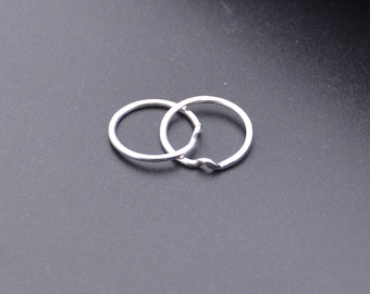 Silver Puzzle Ring,Double Circle Ring,Linked Circle Ring,Two Circle Ring,Gift For Girlfriend