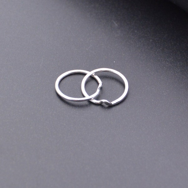 Silver Puzzle Ring,Double Circle Ring,Linked Circle Ring,Two Circle Ring,Gift For Girlfriend