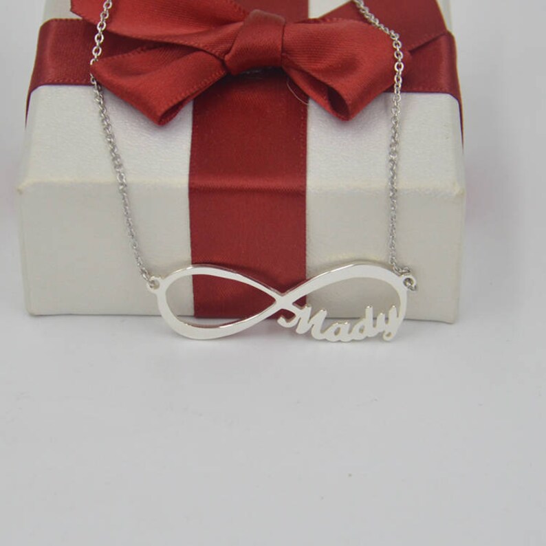 Infinity Necklace With Namename Necklacesilver Name Etsy