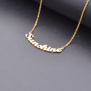 Colar de palavras de prata personalizado - Colar de palavras personalizadas - Qualquer palavra personalizada