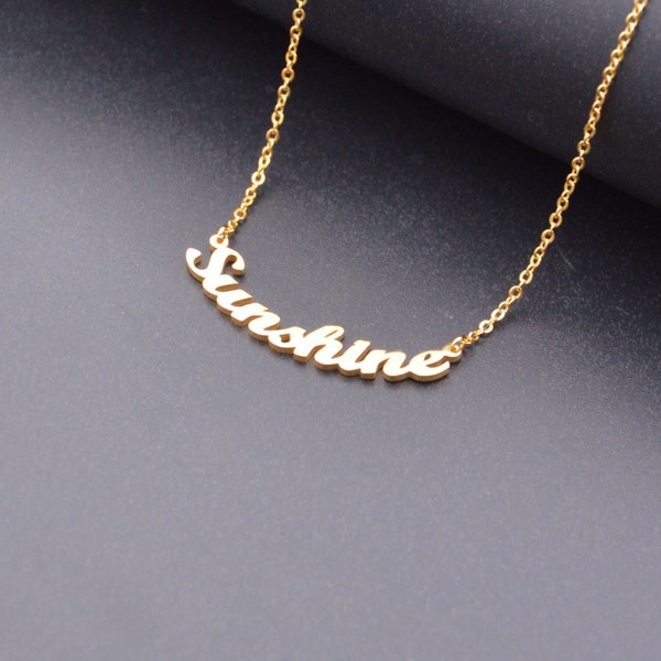 Word Necklace-Custom Silver Word Necklace-Personalized Words Necklace-Custom Any Words