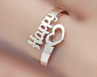 Personalized name Ring-Made of sterling silver-custom name gift for Mom,lovers