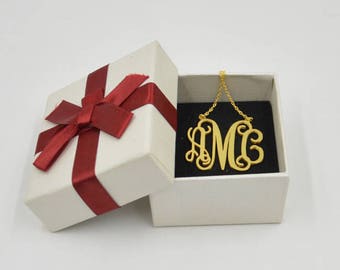 Monogram necklace-monogram initial necklace-Mother's day gift-birthday gifts for bestfriend-graduation gifts