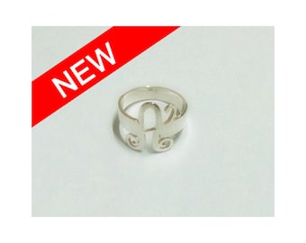 Monogram ring-Personalized Silver Monogram ring,Wedding gift,Birthday gift,Christmas Gifts