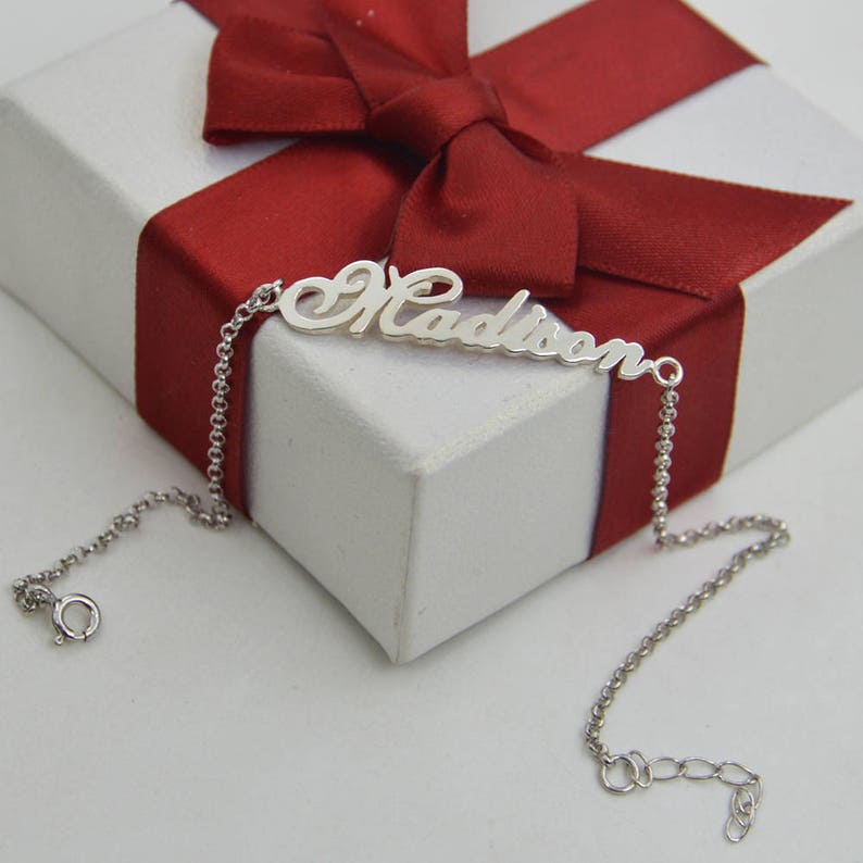 Name Braceletsterling Silver Name Braceletsilver Etsy