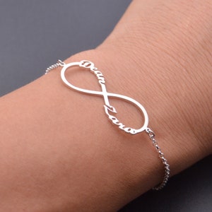 Infinity Name Bracelet-Custom Double Name Bracelet-Infinity Bracelet-Christmas Gift For Lover