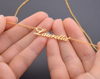 Sterling Silver Name Necklace -Nameplate necklace-women jewelry-Christmas necklace for girls