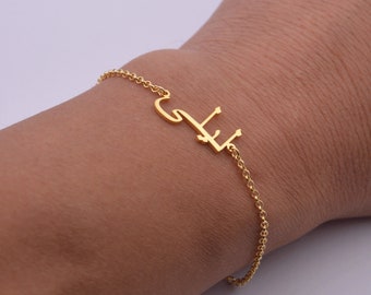 Pulsera personalizada con nombre árabe, pulsera personalizada con nombre de oro de 18K, pulsera con nombre de caligrafía árabe, regalo islámico, regalo Eid, regalo de Navidad