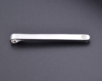 Personalized Wedding Tie Clip • Monogram Tie Clip • Engraved Tie Clip For Groom • Father's Day Gift