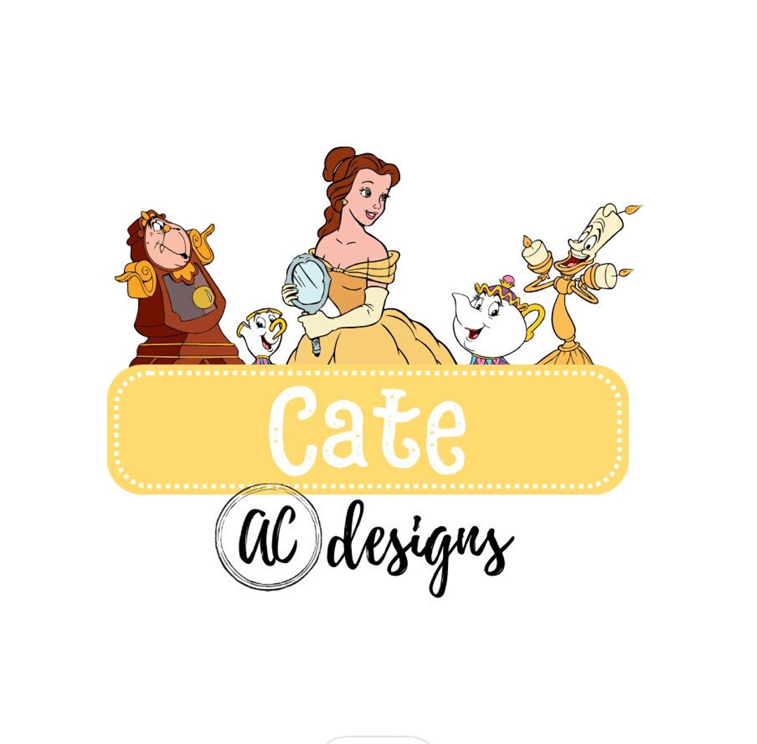 Beauty and the Beast Name Plate PNG Bundle Etsy