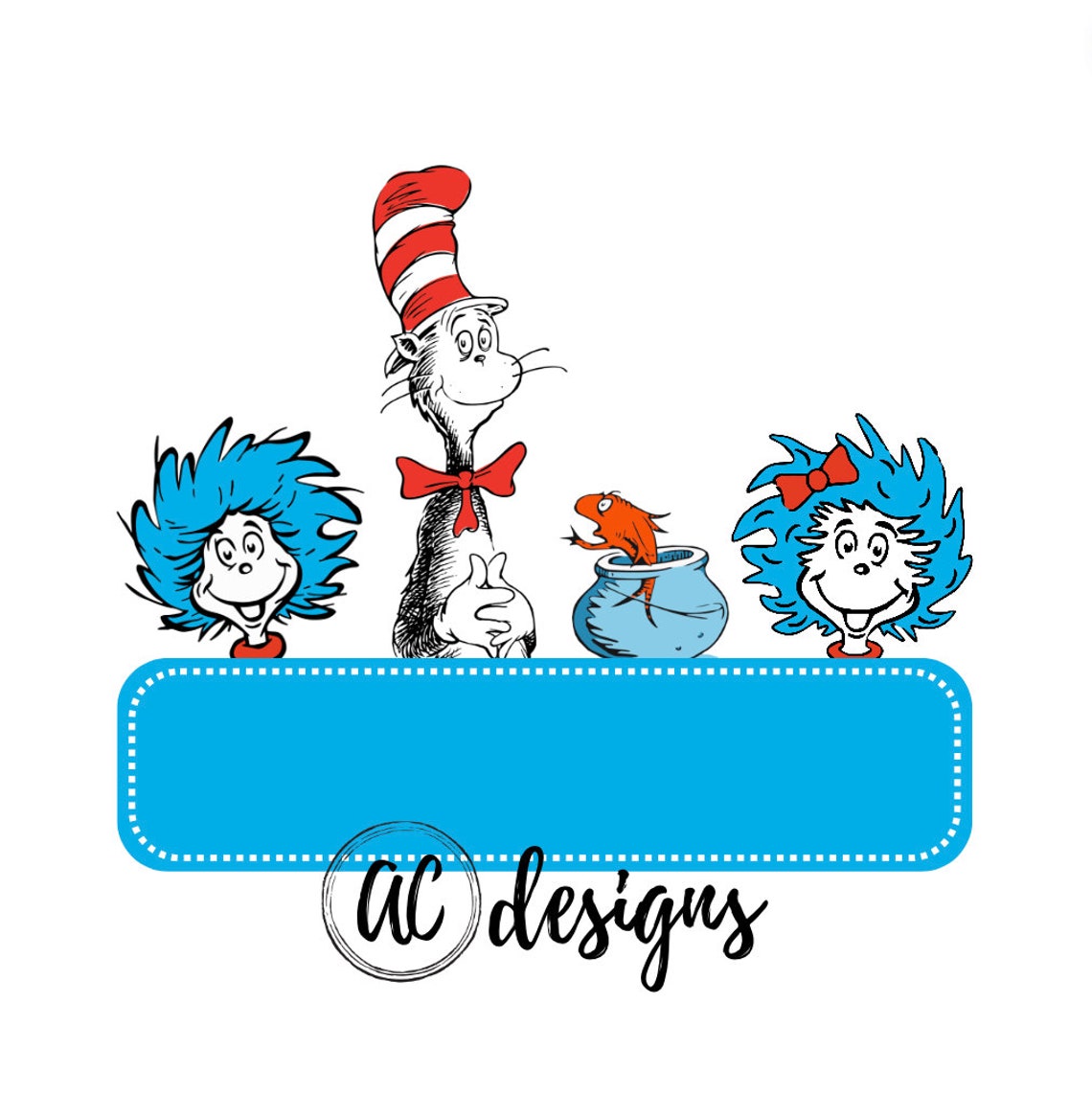 PLEASE READ Description: Dr. Seuss Name Plate PNG Bundle - Etsy